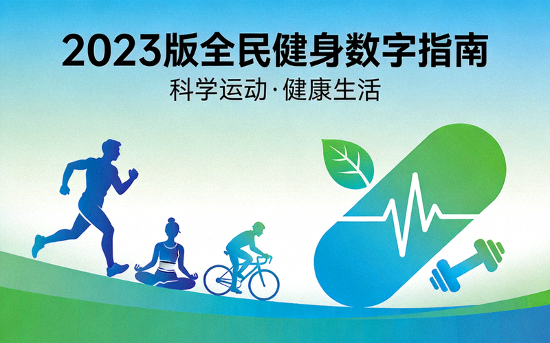 2023版全民健身数字指南封面设计 - 展示科学运动与健康生活理念