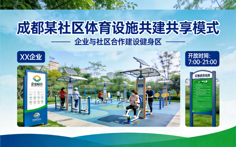 成都某社区体育设施共建共享模式展示 - 企业与社区合作建设的健身区