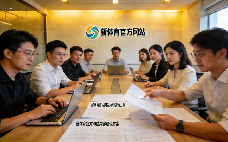 新体育官方网站团队工作会议场景 - 工作人员正在讨论网站内容建设