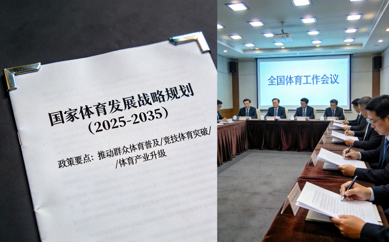 国家体育政策文件与会议现场照片 - 体现政策权威性与严肃性