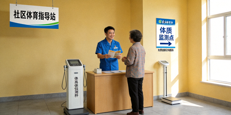 社区体育指导站与体质监测点 - 社会体育指导员为居民提供咨询服务