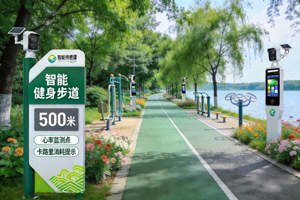 智能健身步道沿途风景与标识