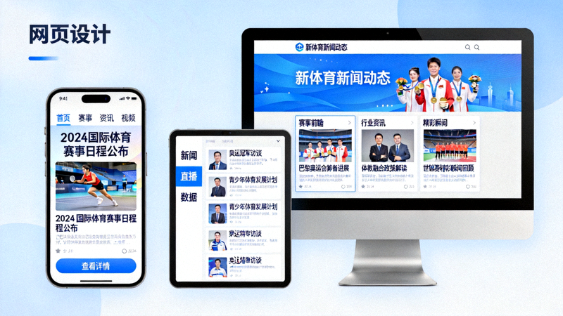 新体育官方网站新闻动态页面在多种设备上的展示效果图